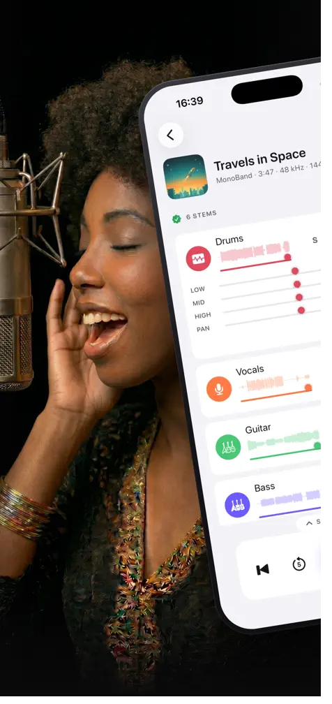 MonoBand: AI Stem Splitter — Record vocals over the song